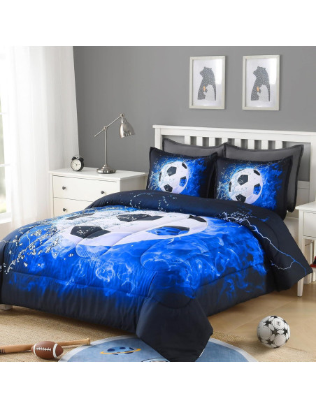 Conjunto de Sábanas de Fútbol 3D Andency Completo 3 Piezas