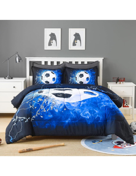 Conjunto de Sábanas de Fútbol 3D Andency Completo 3 Piezas