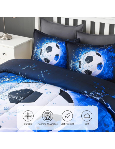 Conjunto de Sábanas de Fútbol 3D Andency Completo 3 Piezas