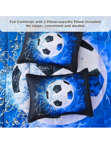 Conjunto de Sábanas de Fútbol 3D Andency Completo 3 Piezas