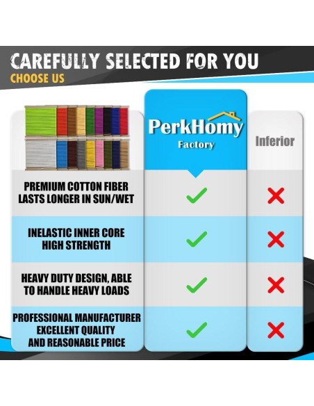 Cuerda de Algodón Trenzada 5mm 15.24m PH PerkHomy Blanco