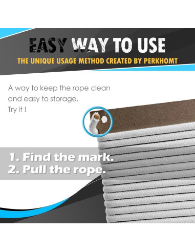 Cuerda de Algodón Trenzada 5mm 15.24m PH PerkHomy Blanco