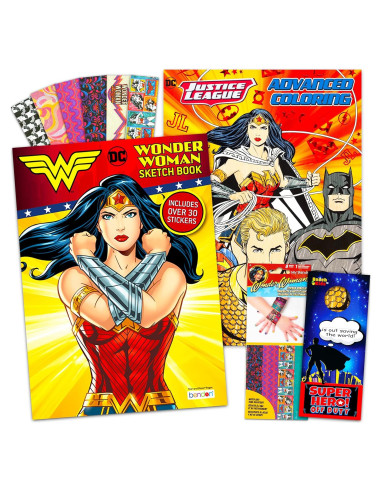 Set de Colorear Wonder Woman DC Shop - 2 Libros + Stickers