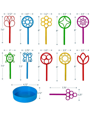 Paquete de 11 Varitas de Burbujas Neliblu - Colores Surtidos