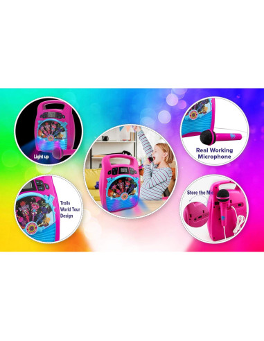 Karaoke Portátil eKids Trolls World Tour Bluetooth 1.04kg