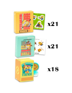 Conjunto de Favor de Fiesta Minions - 60 Cajas con Pegatinas y Tatuajes 2