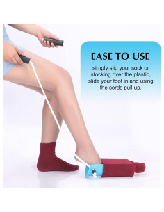 Ayuda para Ponerse Calcetines NewGra Azul 10 cm Ancha 2