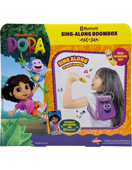 Boombox Karaoke Bluetooth ekids Dora con Micrófono