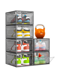 Organizador de Zapatos 7 Code 6 Piezas Negro Apilable con Puerta Magnética