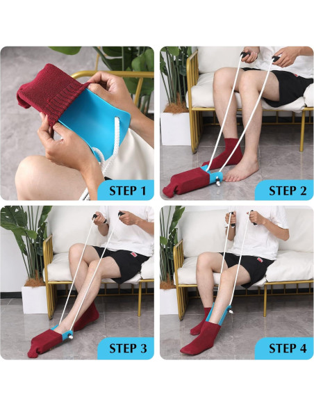 Ayuda para Ponerse Calcetines NewGra Azul 10 cm Ancha