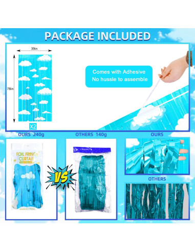 Cortinas de Flecos de Aluminio Simaya 2PACK Cumpleaños