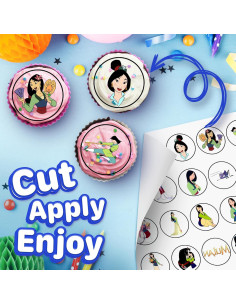 30 Decoraciones Comestibles para Cupcakes Mulan - Alta Calidad 2