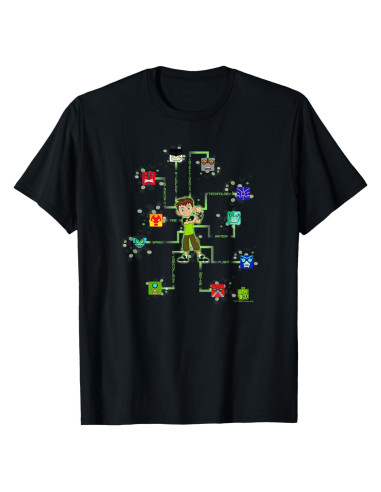 Camiseta Ben 10 Bloques 100% Auténtica Unisex Niño