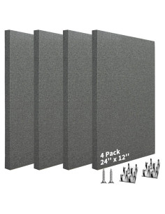Paneles Acústicos Art3dwall 4 PCS 61x30.5cm Aislantes Sonido Gris