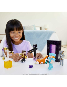 Figura de Acción Minecraft Abeja Mattel 8.25 cm con Portal 2