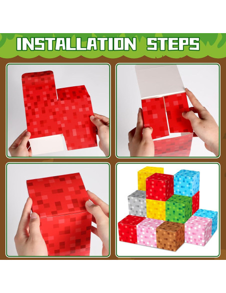 24 Mini Cajas de Sorpresa Pixel para Fiesta de Cumpleaños