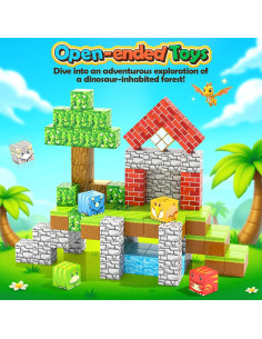 Bloques Magnéticos Toylogy 100 Pcs Dinosaurio del Bosque 2