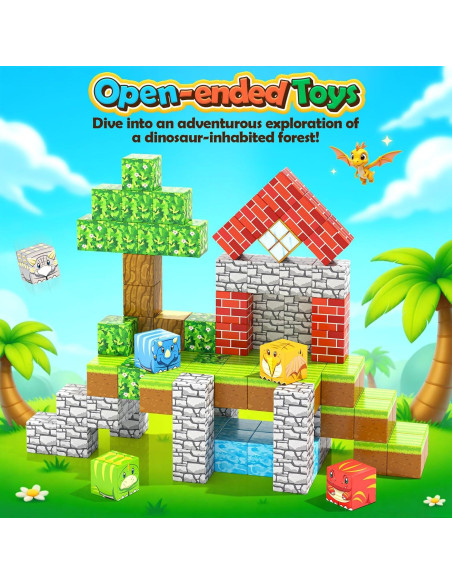 Bloques Magnéticos Toylogy 100 Pcs Dinosaurio del Bosque Bloques Magnéticos Toylogy 100 Pcs Dinosaurio del Bosque