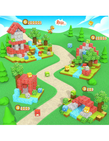 Bloques Magnéticos Toylogy 100 Pcs Dinosaurio del Bosque