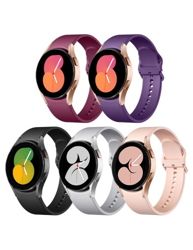 Lerobo 5 Pack Bandas Silicona para Galaxy Watch 7 6 5 4 40mm 44mm