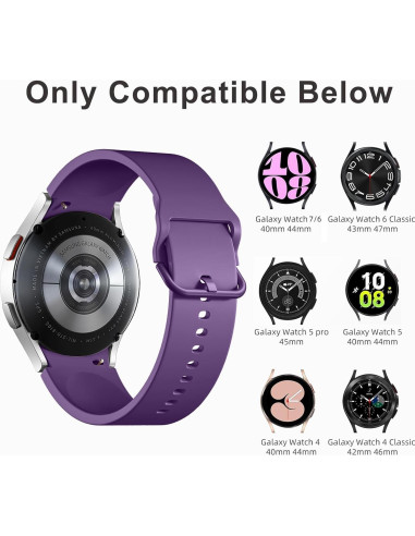 Lerobo 5 Pack Bandas Silicona para Galaxy Watch 7 6 5 4 40mm 44mm