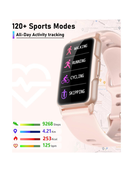 Reloj Inteligente Bestinn de Fitness Rosa 1.47" Monitoreo Salud