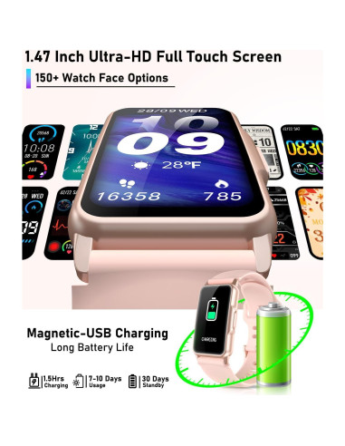 Reloj Inteligente Bestinn de Fitness Rosa 1.47" Monitoreo Salud