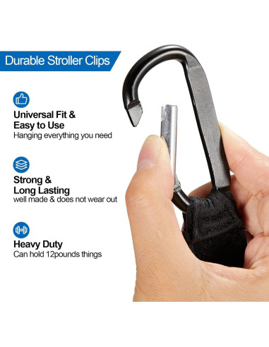 6 Ganchos Multifuncionales para Carritos de Bebé Tuanse