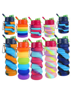 Paquete de 5 Botellas de Agua Plegables JOUTYFOR 500 ml Silicona