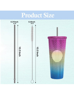 Popotes de Acero Inoxidable QUVIAE 10.5" Reutilizables 6 PCS 2