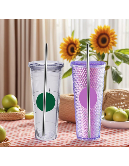 Popotes de Acero Inoxidable QUVIAE 10.5" Reutilizables 6 PCS