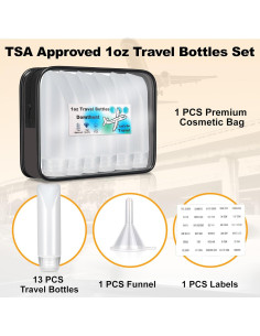 Juego de 13 Botellas de Viaje Domthent 29.57ml A Prueba de Fugas 2