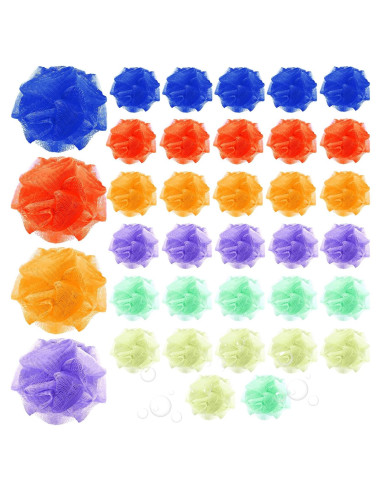 Esponjas de Ducha Loofah Raiten 36 Pack Colores Asortidos 7.62 cm