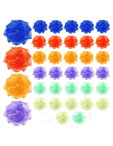 Esponjas de Ducha Loofah Raiten 36 Pack Colores Asortidos 7.62 cm