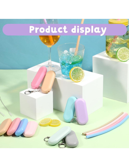 20 Sets de Pajitas Reutilizables Simarro con Estuche y Cepillos