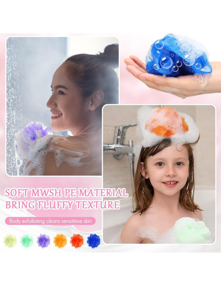Esponjas de Ducha Loofah Raiten 36 Pack Colores Asortidos 7.62 cm