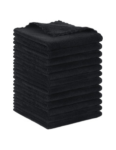 Toalla de limpieza facial reutilizable SUNLAND 30x30cm 12 Pzas Negra