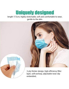 Mascarillas Desechables Wecolor 100 Pcs 3 Capas Azul 2