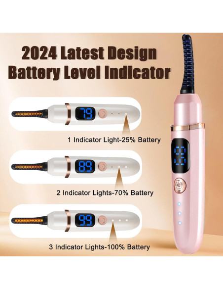 Rizadora de Pestañas Eléctrica Acavado HEC4 Rosa 3 Temperaturas