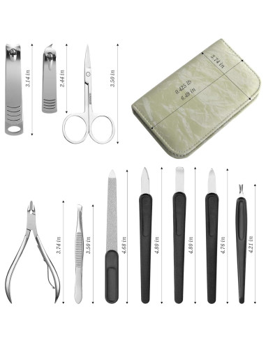 Juego de Manicura y Pedicura Sopolise 10 Piezas Verde Claro