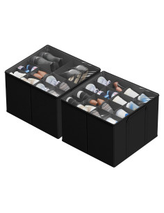 Organizador de Zapatos SUOCO 2 Pack, 32 Pares, Negro
