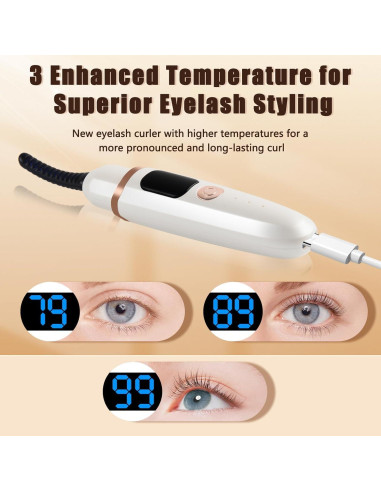 Rizadora de Pestañas Eléctrica Acavado HEC4 Rosa 3 Temperaturas