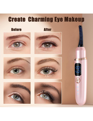 Rizadora de Pestañas Eléctrica Acavado HEC4 Rosa 3 Temperaturas