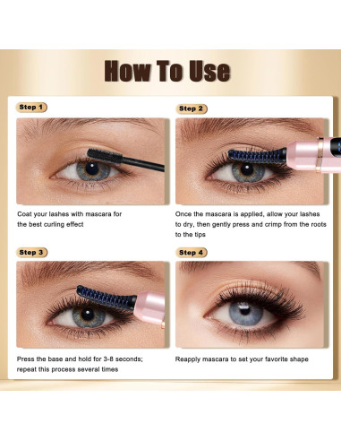 Rizadora de Pestañas Eléctrica Acavado HEC4 Rosa 3 Temperaturas