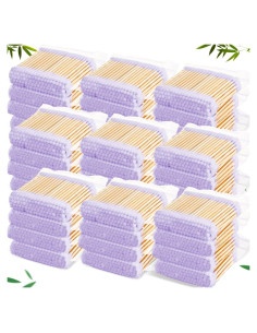 5000 Bastones de Algodón Orgánico Heigble 7 cm Púrpura Doble Punta