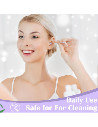 5000 Bastones de Algodón Orgánico Heigble 7 cm Púrpura Doble Punta