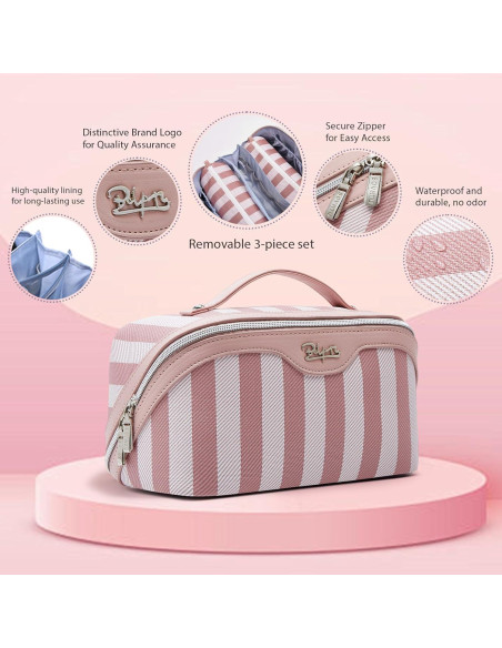 Bolsa de Maquillaje de Viaje BOYATU Rosa - Set 3 Bolsas Cosméticas