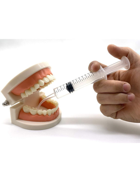 Paquete de 20 Jeringas Dentales Desechables 12ml Punta Curvada