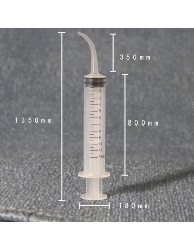 Paquete de 20 Jeringas Dentales Desechables 12ml Punta Curvada