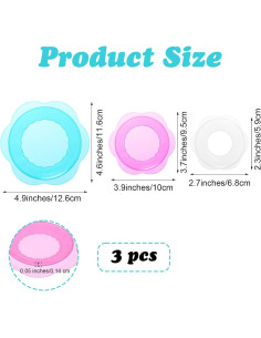 Tapa de Silicona ElevateTech 3 Pcs Reutilizables para Alimentos 2